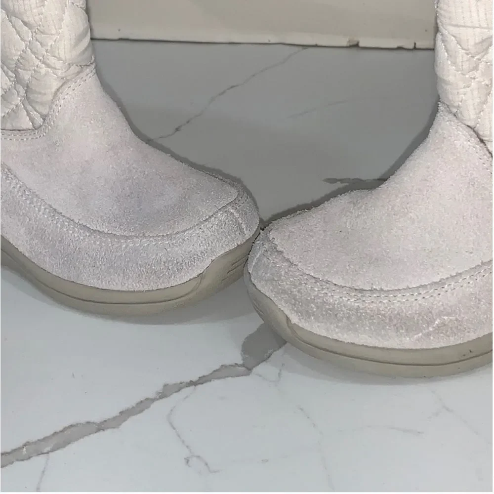Timberland | Leather Faux Fur Girls White GV Cream Toddler Boots Size 7